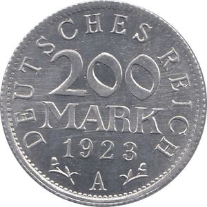 1923 200 MARK MINT MARK A GERMANY - WORLD COINS - Cambridgeshire Coins