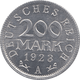 1923 200 MARK MINT MARK A GERMANY - WORLD COINS - Cambridgeshire Coins