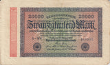 1923 20000 REICHSMARK GERMAN BANKNOTE REF 219 - World Banknotes - Cambridgeshire Coins