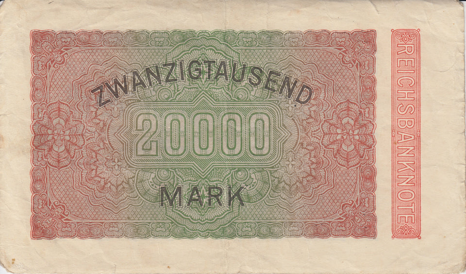 1923 20000 REICHSMARK GERMAN BANKNOTE REF 219 - World Banknotes - Cambridgeshire Coins