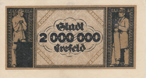 1923 2000000 MARK GERMAN BANKNOTE CREFFELD CITY GERMANY REF 778 - World Banknotes - Cambridgeshire Coins