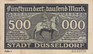 1923 500000 MARK GERMAN BANKNOTE DUSSELDORF GERMANY REF 777 - World Banknotes - Cambridgeshire Coins