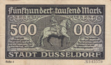 1923 500000 MARK GERMAN BANKNOTE DUSSELDORF GERMANY REF 777 - World Banknotes - Cambridgeshire Coins