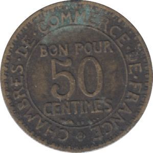 1923 FRANCE 50 CENTIMES - WORLD COINS - Cambridgeshire Coins