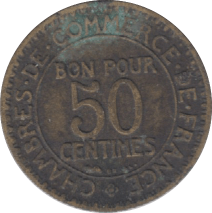 1923 FRANCE 50 CENTIMES - WORLD COINS - Cambridgeshire Coins