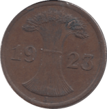 1923 GERMANY TWO PFENNIG - WORLD COINS - Cambridgeshire Coins
