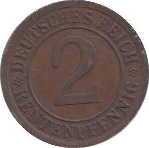 1923 GERMANY TWO PFENNIG - WORLD COINS - Cambridgeshire Coins