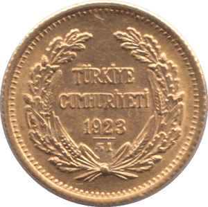 1923 GOLD TURKEY 25 KURUS - Gold World Coins - Cambridgeshire Coins