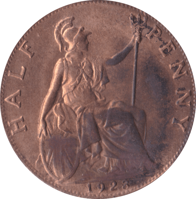 1923 HALFPENNY ( UNC ) TONED - Halfpenny - Cambridgeshire Coins