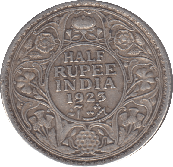 1923 SILVER HALF RUPEE INDIA - SILVER WORLD COINS - Cambridgeshire Coins