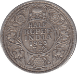 1923 SILVER HALF RUPEE INDIA - SILVER WORLD COINS - Cambridgeshire Coins
