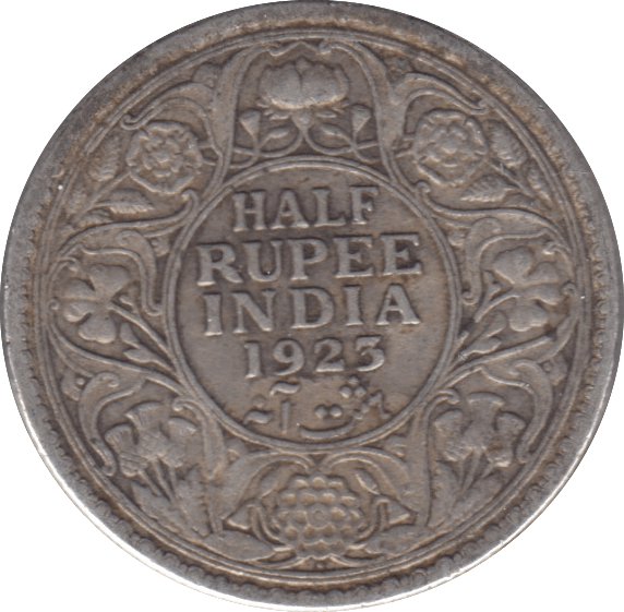 1923 SILVER HALF RUPEE INDIA - SILVER WORLD COINS - Cambridgeshire Coins