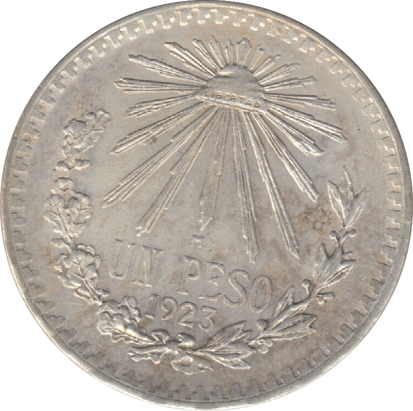 1923 SILVER MEXICO ONE PESO - SILVER WORLD COINS - Cambridgeshire Coins