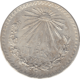 1923 SILVER MEXICO ONE PESO - SILVER WORLD COINS - Cambridgeshire Coins