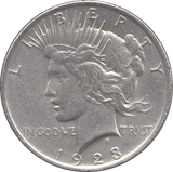 1923 SILVER PEACE DOLLAR USA 6 - SILVER WORLD COINS - Cambridgeshire Coins