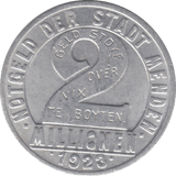 1923 TWO MILLION MARK MENDEN - WORLD COINS - Cambridgeshire Coins