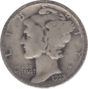 1923 USA SILVER DIME 10 CENTS - SILVER WORLD COINS - Cambridgeshire Coins