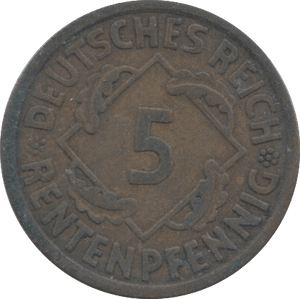 1924 5 REICHSMARK GERMANY - WORLD COINS - Cambridgeshire Coins