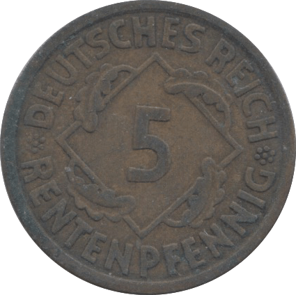 1924 5 REICHSMARK GERMANY - WORLD COINS - Cambridgeshire Coins