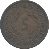 1924 5 REICHSMARK GERMANY - WORLD COINS - Cambridgeshire Coins