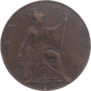 1924 FARTHING ( VF ) 3 - Farthing - Cambridgeshire Coins