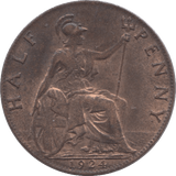 1924 HALF PENNY ( UNC ) - Halfpenny - Cambridgeshire Coins