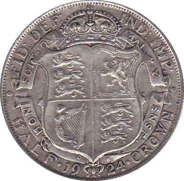 1924 HALFCROWN ( F ) - Halfcrown - Cambridgeshire Coins