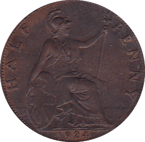1924 HALFPENNY ( AUNC ) - Halfpenny - Cambridgeshire Coins