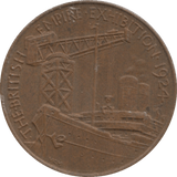 1924 HALFPENNY TOKEN THE BRITISH EMPIRE EXHIBITION REF 304 - Token - Cambridgeshire Coins