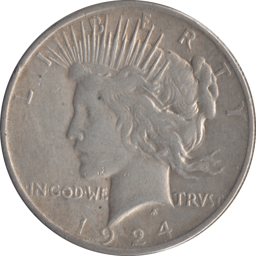1924 PEACE DOLLAR USA - SILVER WORLD COINS - Cambridgeshire Coins