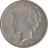 1924 PEACE DOLLAR USA - SILVER WORLD COINS - Cambridgeshire Coins