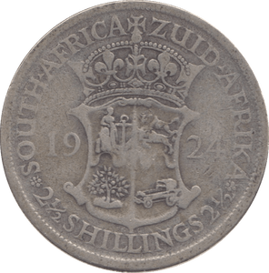 1924 SILVER 2 1/2 SHILLING SOUTH AFRICA - SILVER WORLD COINS - Cambridgeshire Coins