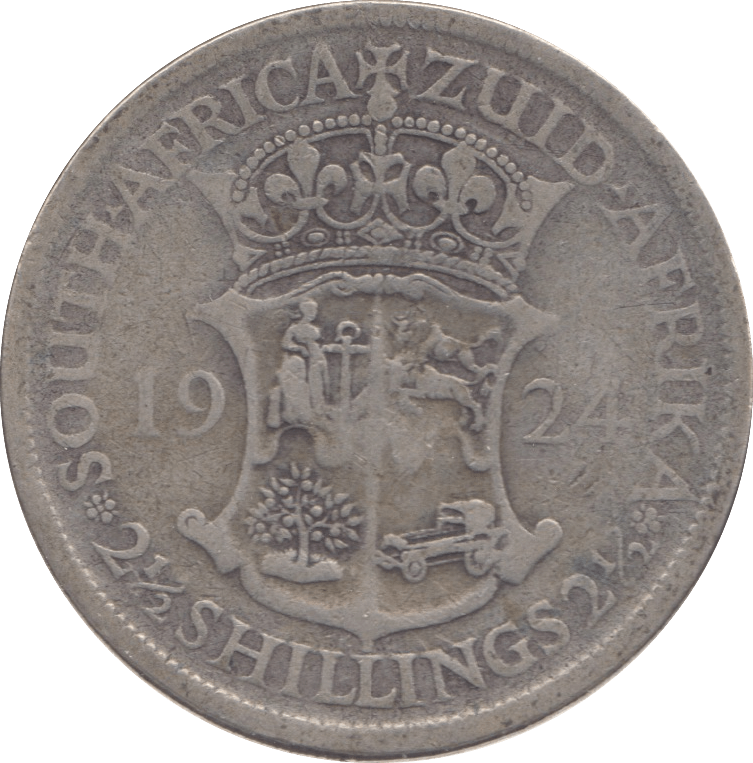1924 SILVER 2 1/2 SHILLING SOUTH AFRICA - SILVER WORLD COINS - Cambridgeshire Coins