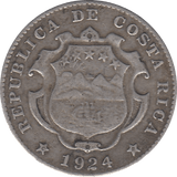 1924 SILVER 25 CENTIMOS COSTA RICA REF H75 - WORLD SILVER COINS - Cambridgeshire Coins