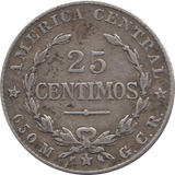 1924 SILVER 25 CENTIMOS COSTA RICA REF H75 - WORLD SILVER COINS - Cambridgeshire Coins
