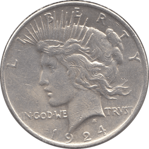 1924 SILVER PEACE DOLLAR USA 5 - SILVER WORLD COINS - Cambridgeshire Coins