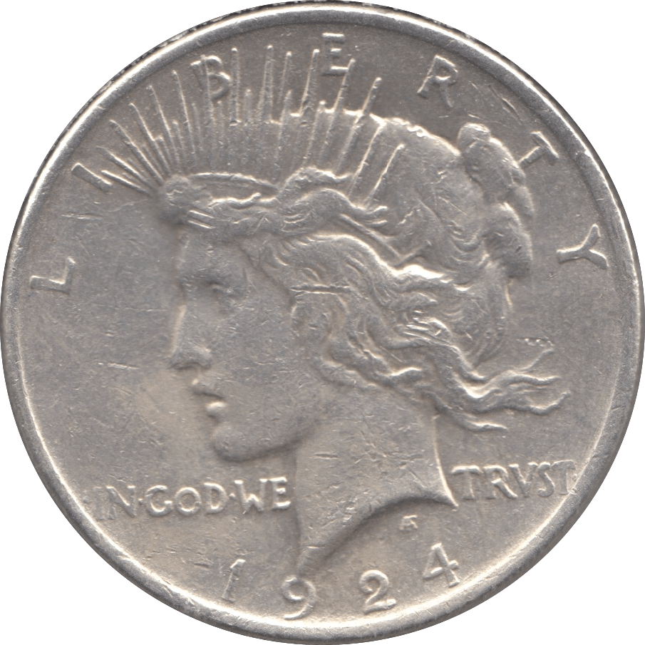 1924 SILVER PEACE DOLLAR USA 5 - SILVER WORLD COINS - Cambridgeshire Coins
