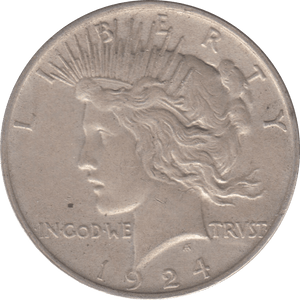 1924 SILVER PEACE DOLLAR USA 6 - WORLD SILVER COINS - Cambridgeshire Coins