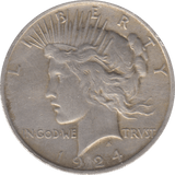 1924 SILVER PEACE DOLLAR USA 7 - WORLD SILVER COINS - Cambridgeshire Coins