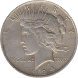 1924 SILVER PEACE DOLLAR USA 7 - WORLD SILVER COINS - Cambridgeshire Coins