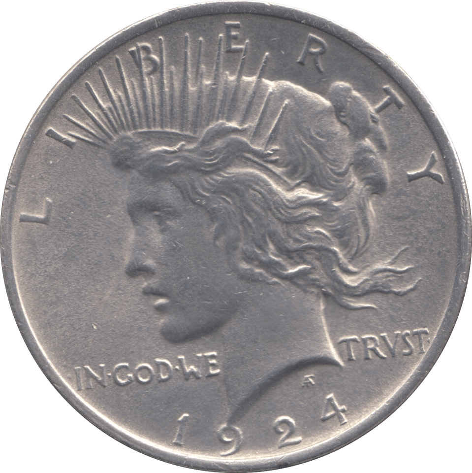 1924 SILVER PEACE DOLLAR USA - SILVER WORLD COINS - Cambridgeshire Coins