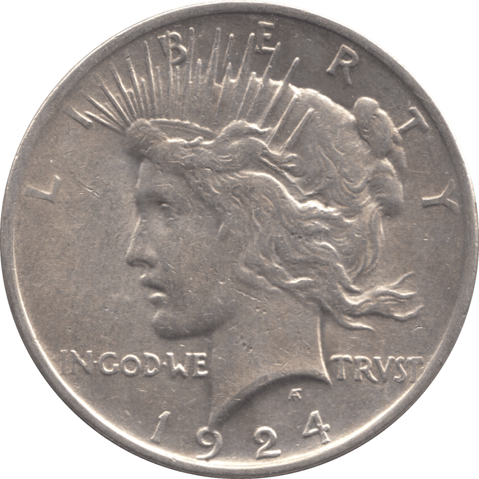 1924 SILVER PEACE DOLLAR USA - SILVER WORLD COINS - Cambridgeshire Coins