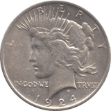 1924 SILVER PEACE DOLLAR USA - SILVER WORLD COINS - Cambridgeshire Coins