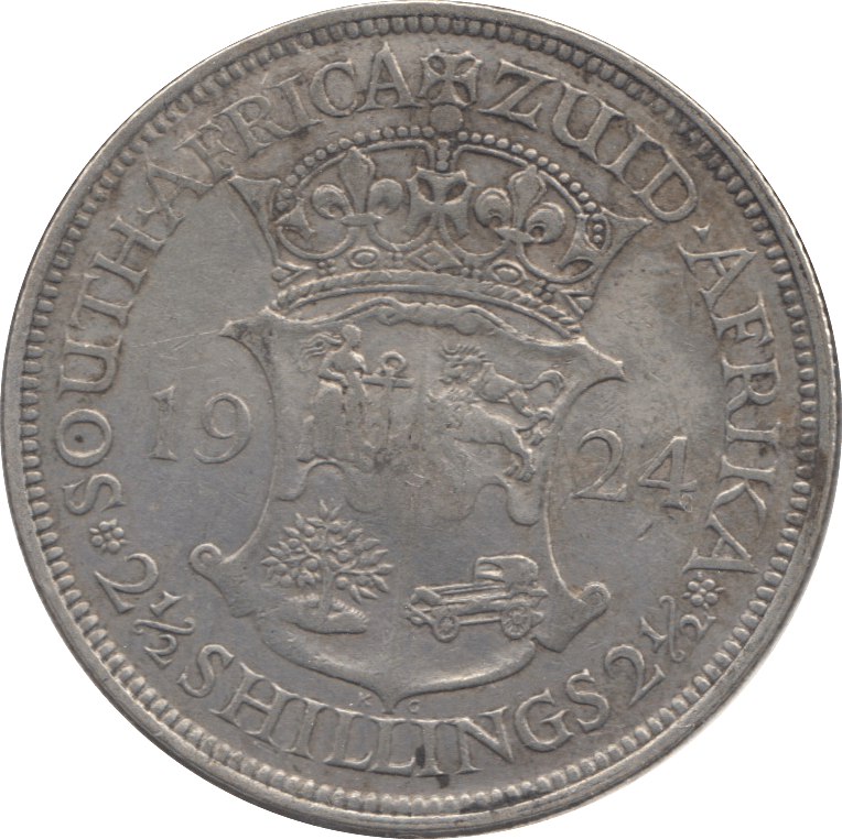 1924 SILVER SOUTH AFRICAN 2 1/2 SHILLING 2 - SILVER WORLD COINS - Cambridgeshire Coins