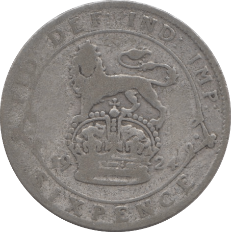 1924 SIXPENCE ( FAIR ) 5 - Sixpence - Cambridgeshire Coins