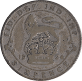 1924 SIXPENCE ( NF ) - Sixpence - Cambridgeshire Coins