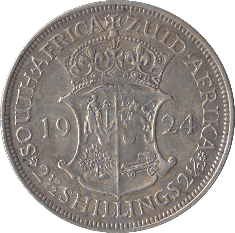 1924 SOUTH AFRICA SILVER 2 1/2 SHILLING - SILVER WORLD COINS - Cambridgeshire Coins