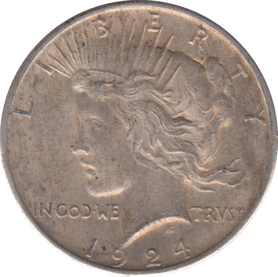 1924 USA SILVER PEACE DOLLAR - SILVER WORLD COINS - Cambridgeshire Coins
