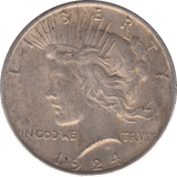 1924 USA SILVER PEACE DOLLAR - SILVER WORLD COINS - Cambridgeshire Coins