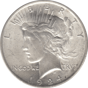 1924 USA SILVER PEACE DOLLAR - WORLD SILVER COINS - Cambridgeshire Coins